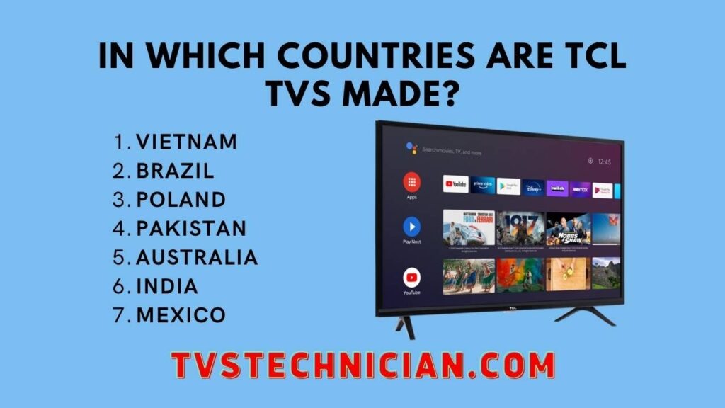 Who Makes The TCL TV - Manufacturer Countries list