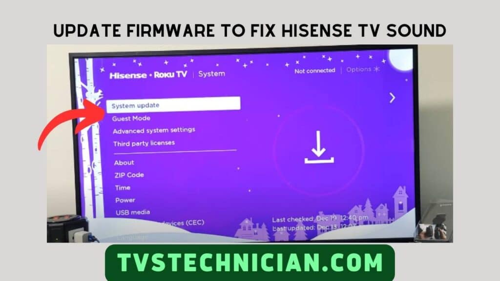 Hisense TV No Sound Problem - Update Firmware