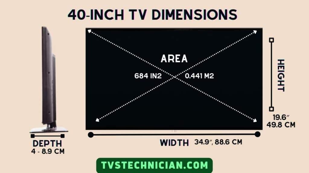 40 Inch Tv Dimensions and Size Chart