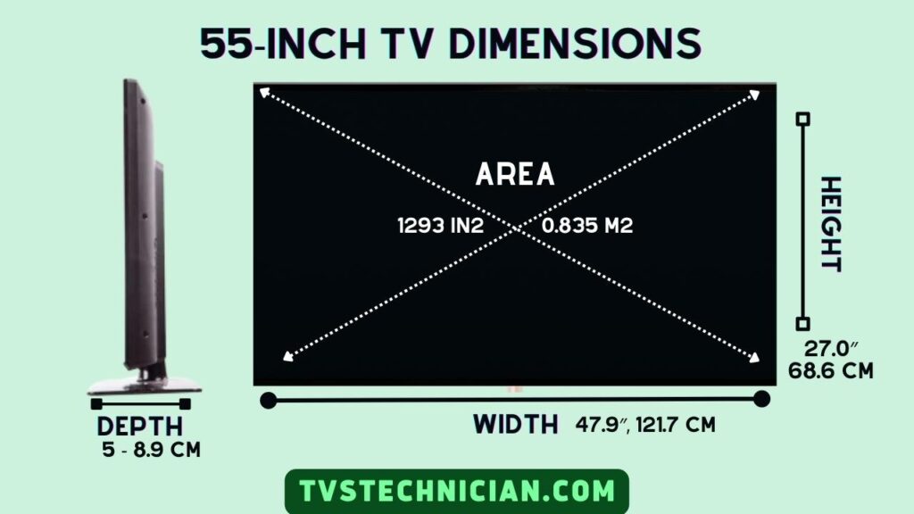 55 Inch Tv Dimensions and Size Chart