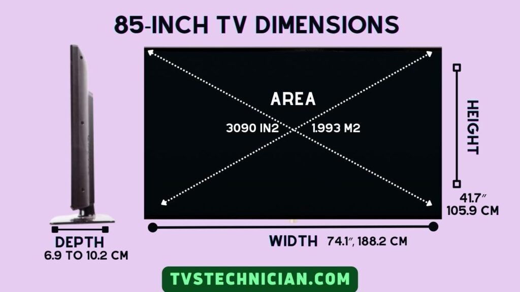 85 Inch Tv Dimensions and Size Chart