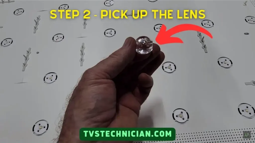 How to fix Bright spots on Samsung TV - Step 2 - Pick Up the Lens