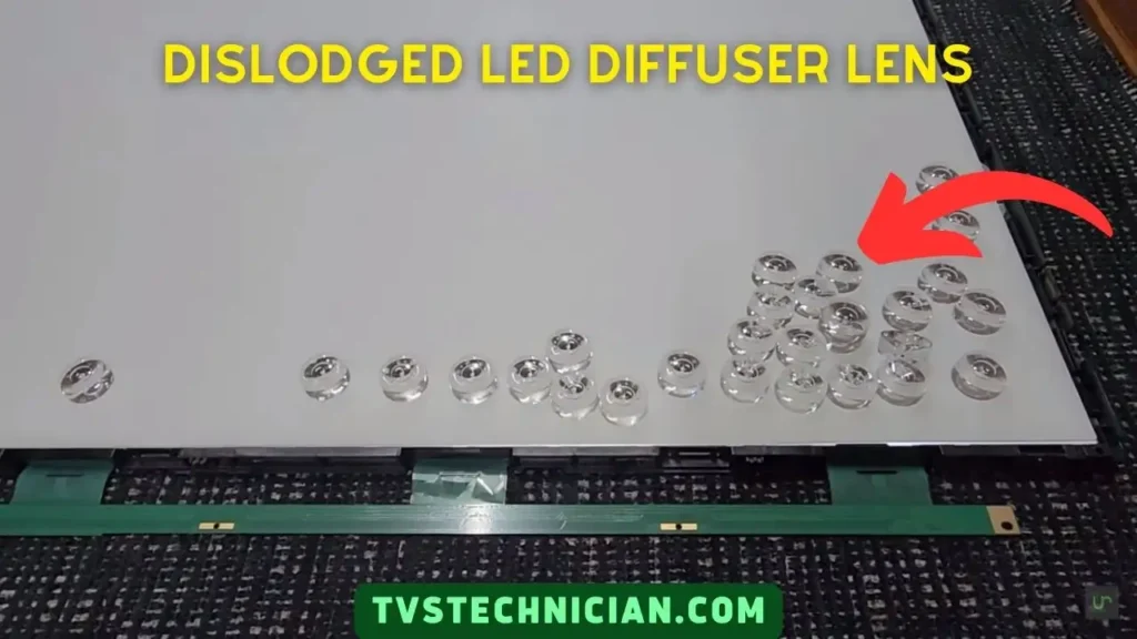 Loose Diffuser lens can cause Bright spots on Samsung TV