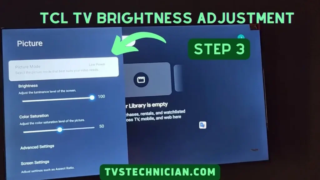 TCL TV Brightness Problems - Step 3 - Change the Brightness