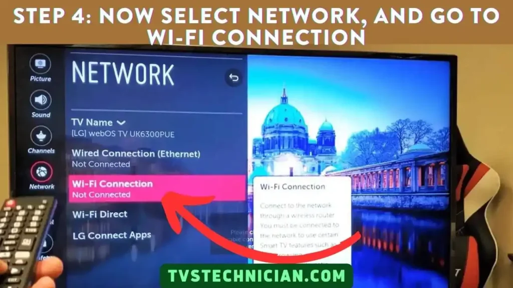 Turn On Wifi On LG TV - Select Network