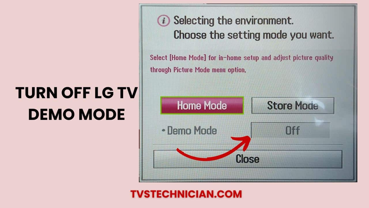Turn Off LG TV Demo Mode